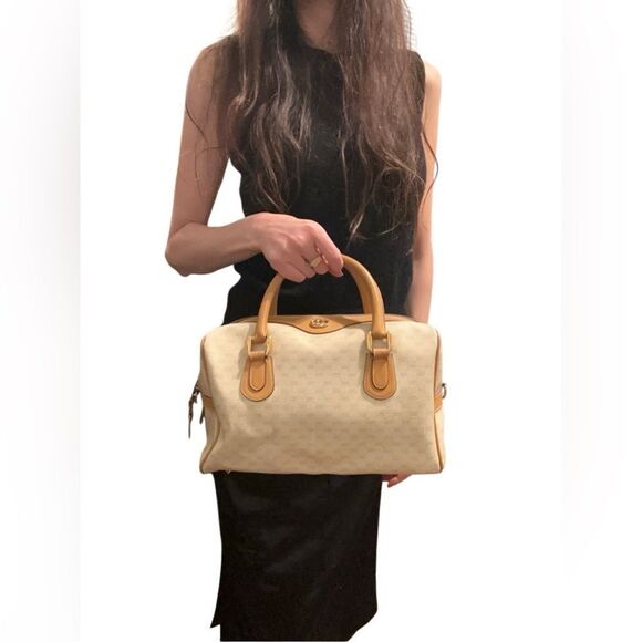 Gucci brown gg golden logo Boston bag - Picture 4 of 16